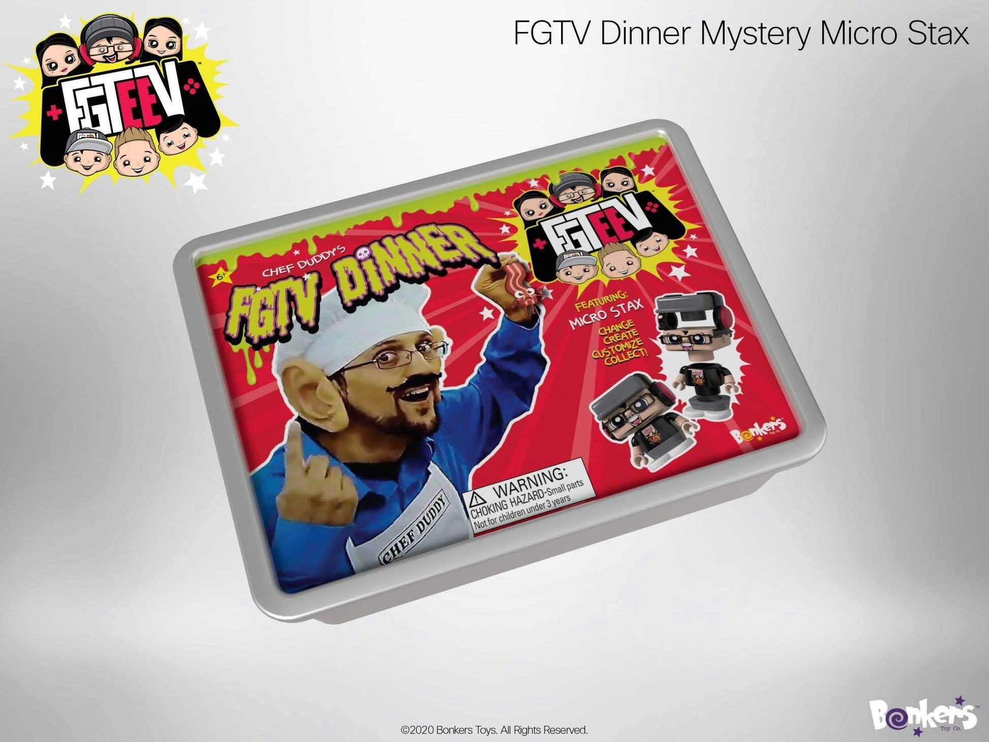 FGTeeV - Chef Duddy Dinner - Filled with Surprises Including Gurkey Turkey Gravy Putty, and 4 Food-Themed Micro STAX Figures - Change, Create