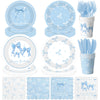 Blue Bow Party Supplies Serve 25,Coquette Birthday Decorations Blue Bow Plates and Napkins for Girls Women,Bridal Engagement Party Decor