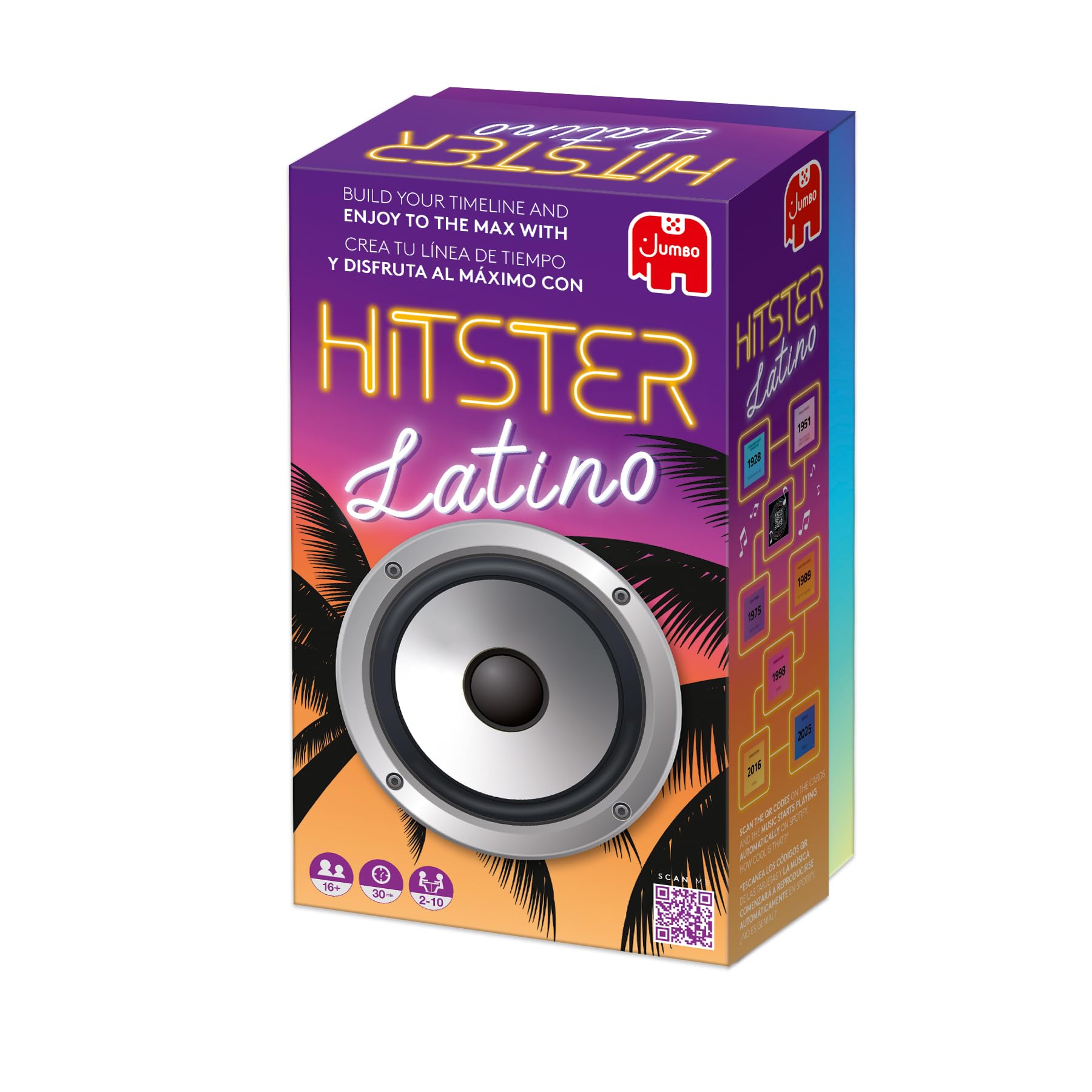 Jumbo Hitster - Latino, Fun Music Quiz Card Game, 2-10 Players - 300 Latin Music Hits - Great for Adult and Family Game Nights (US Edition)