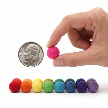 Glaciart One Felt Balls, Felt Wool Balls (120 Pieces) 1 Centimeter - 0.4 Inch, Handmade Felted 40 Color (Red, Pink, Blue, Gray, Black, White, Pastel