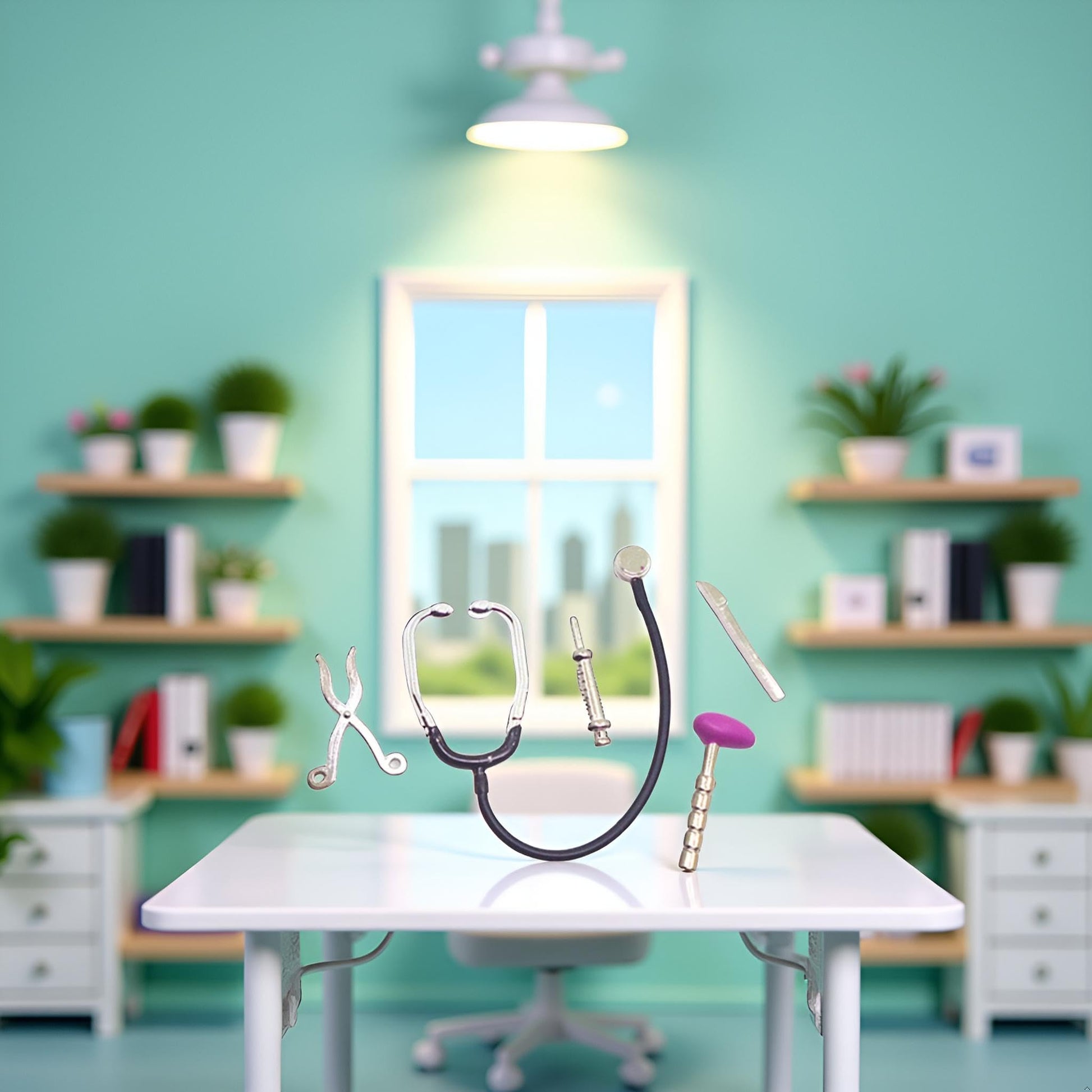 5Pcs/Set Dollhouse Mini Stethoscope Care Tools Dollhouse Dolls Miniature Garden Kit, Hospital Accessories Toys Set for Toy Miniature House Decoration