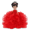 Kinnex Collections by Amanda 17" Quinceañera Centerpiece Doll - Ruffled Gown, Mis Quince Años Table Decoration & Keepsake ARC8421-14R (Red)
