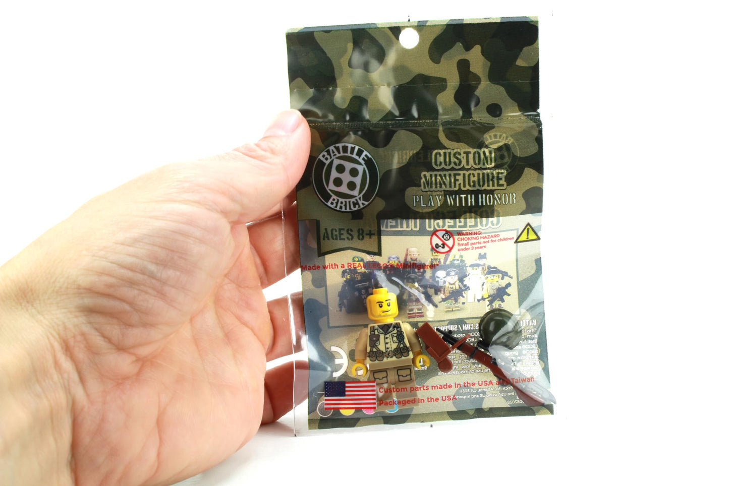 Battle Brick 1.6 Inches Tall WW2 US Army Soldier Collectible Custom Minifigure | Genuine Military Minifig | Printed in The USA | World WAR 2 | | Great