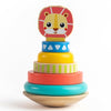 Jasey's Toy Chest Wooden Lion Stacking Rings | 7-Piece Wooden Stacker Toy with Colorful Rings & Lion Topper | Educational Toy for Toddlers Ages 12+