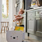 Tender Leaf Toys - Pull Along Bear Cart for Kids - Wooden Cart with Wheels for Moving Play Toys Books for Kids 3 Years+