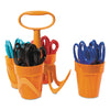 Fiskars 5" Pointed-Tip Scissors for Kids 4-7 with Classpack Art Caddy Organizer (24-Pack) - Kids Scissors for School or Crafting - Back to School