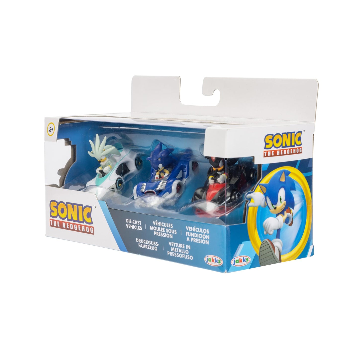 JAKKS Pacific Sonic The Hedgehog Vehicles 3-Pack 1:64 Die-Cast, Include Sonic - Speed Star, Tails - Whirlwind Sport and Dr. Eggman - Egg Booster