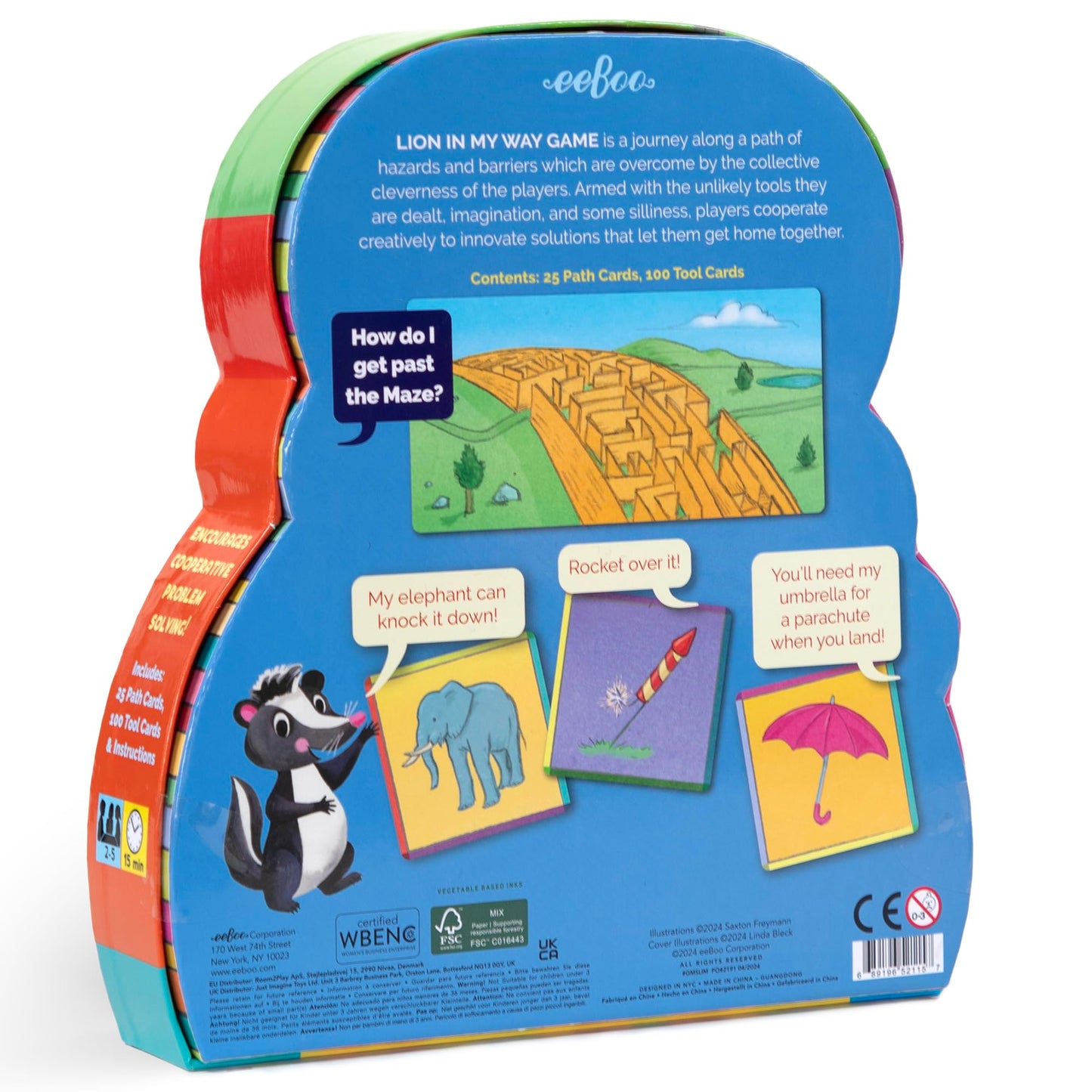 eeBoo Lion in My Way Game - Award Winning Cooperative & Imaginative Problem Solving Game, Screen-Free Fun for 2-4 Players, Kids Ages 5 and up