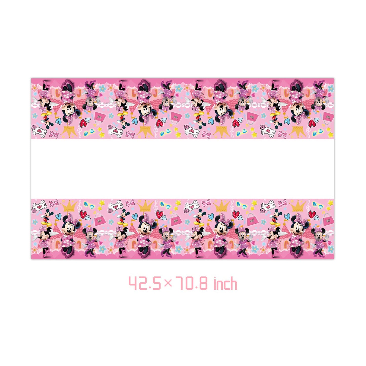 WETIM 2Pack Minnie Tablecloth Disposable Tablecover Birthday Party Supplies and Decorations for Kid Boy Baby Shower Minnie Tables 70"X42"