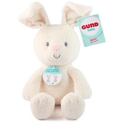 GUND Baby Peek-a-Boo Flora 7-Inch Bunny Squeeze-Activated Plush Toy