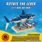Shark Building Block Set with Rotating Display Stand, Swimming Ocean Animal Model, Compatible with Lego 630 Accessory, Creative Home Decor, Easter