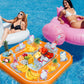 Floating Table for Pool Game with Waterproof Playing Cards, Inflatable Pool Party Tray Float for Drink Snack Holder, Floating Card Game Table, Pool
