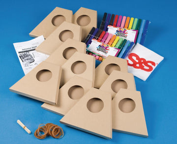 S&S Worldwide-CF-9985 Make-A-MandoHarp Craft Kit (Pack of 12), 8 in X 7 in