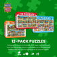 MasterPieces Jigsaw Puzzle 12-Pack Bundle Set, Folk Art by Alan Giana, Multi-Pack for Adults & Kids, Eco-Friendly