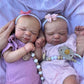 GYCV Realistic Newborn Baby Dolls Twins - 19 Inch Reborn Baby Dolls Twins Girl, Lifelike Baby Dolls Soft Body, Silicone Vinyl Newborn Baby that Look