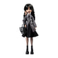 Monster High Wednesday Doll and Accessories, Wednesday Addams Collectible in Nevermore Academy Uniform with Thing and Backpack, Doll Stand