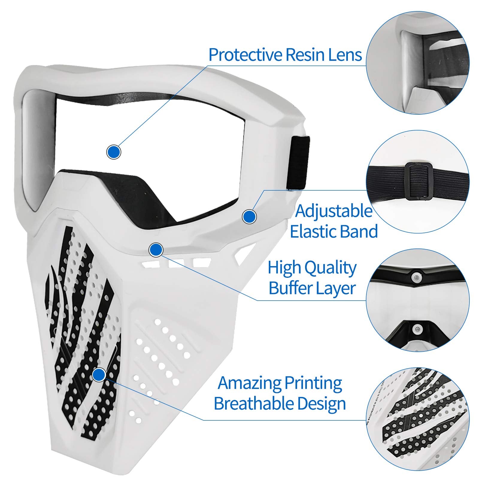 Surper 2 Pack Tactical Mask Compatible with Nerf Rival, Apollo, Zeus, Khaos, Atlas, Artemis Blasters Rival Mask