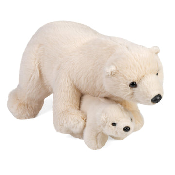 Wild Republic Mom & Baby Polar Bear Stuffed Animal - 12"