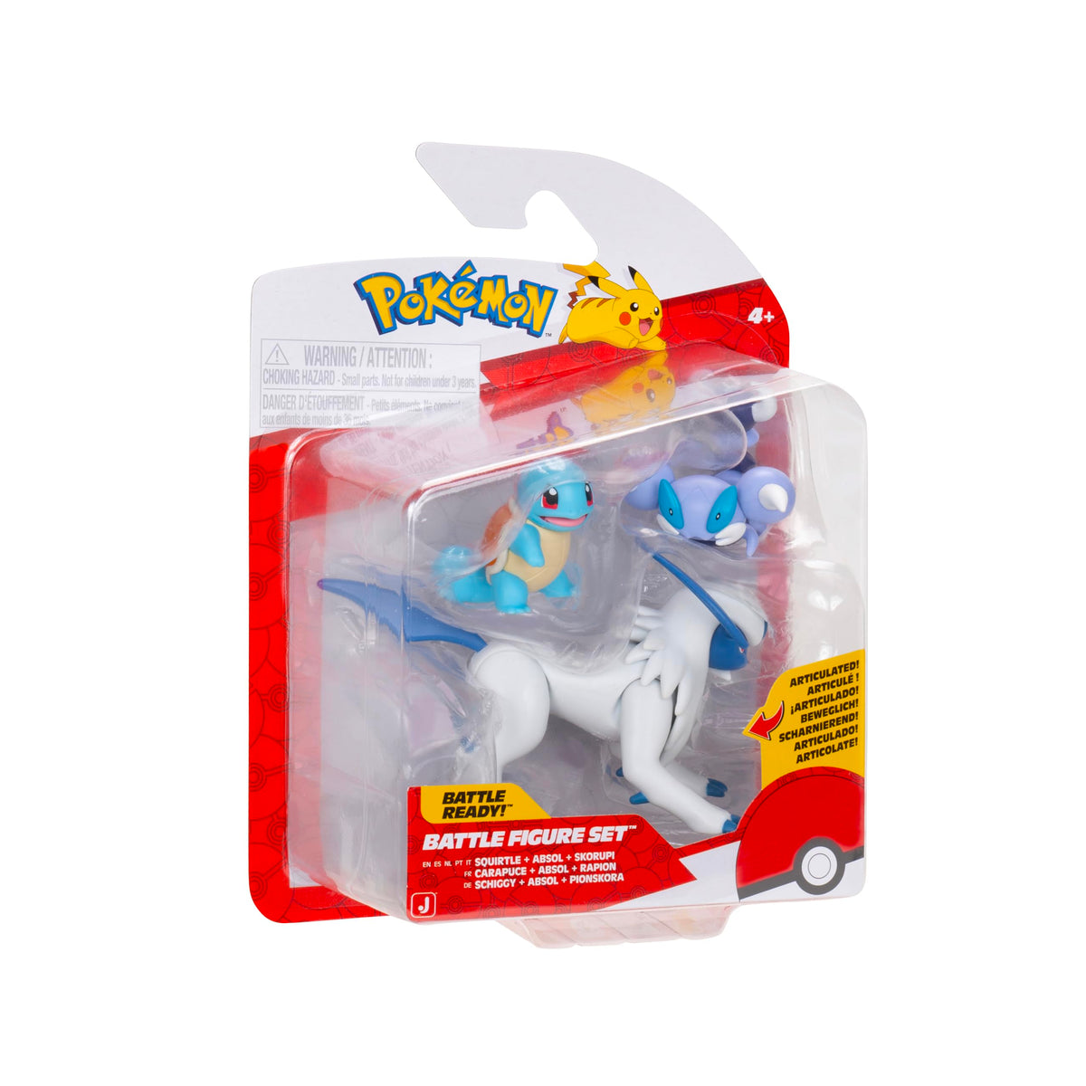 Pokémon PKW4096 Battle Figure Set - Schiggy Skorupi, Absol, Official Figure Set