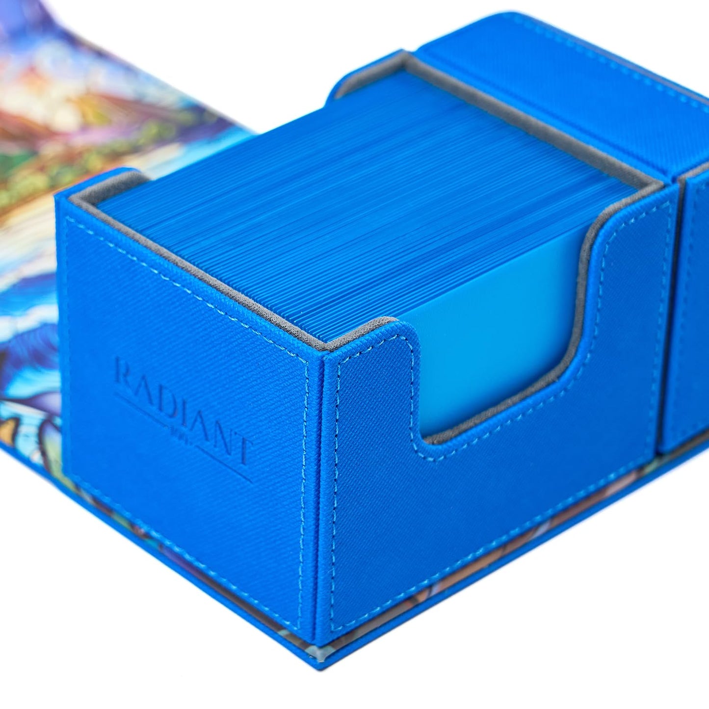 Arcane Fortress Card Deck Box For MTG Commander, Fits 100 Double-Sleeved Cards, Premium Leather, TCG Deck Box For Magic EDH, Magnetic Case with 3