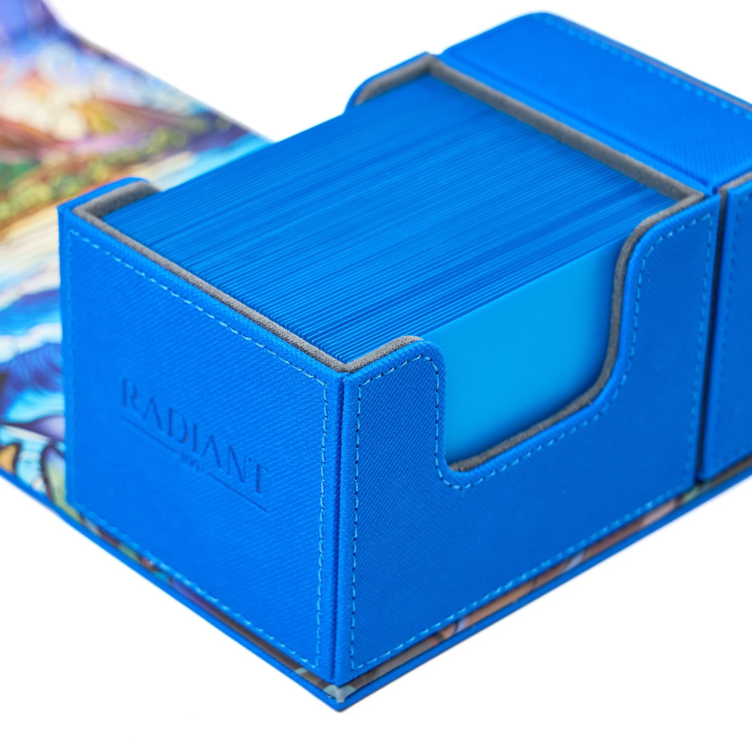 Arcane Fortress Card Deck Box For MTG Commander, Fits 100 Double-Sleeved Cards, Premium Leather, TCG Deck Box For Magic EDH, Magnetic Case with 3