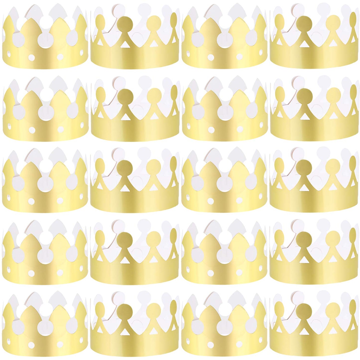 LOCOLO 30 Pieces Golden Paper Crown Gold Paper Crowns Birthday Party Bulk