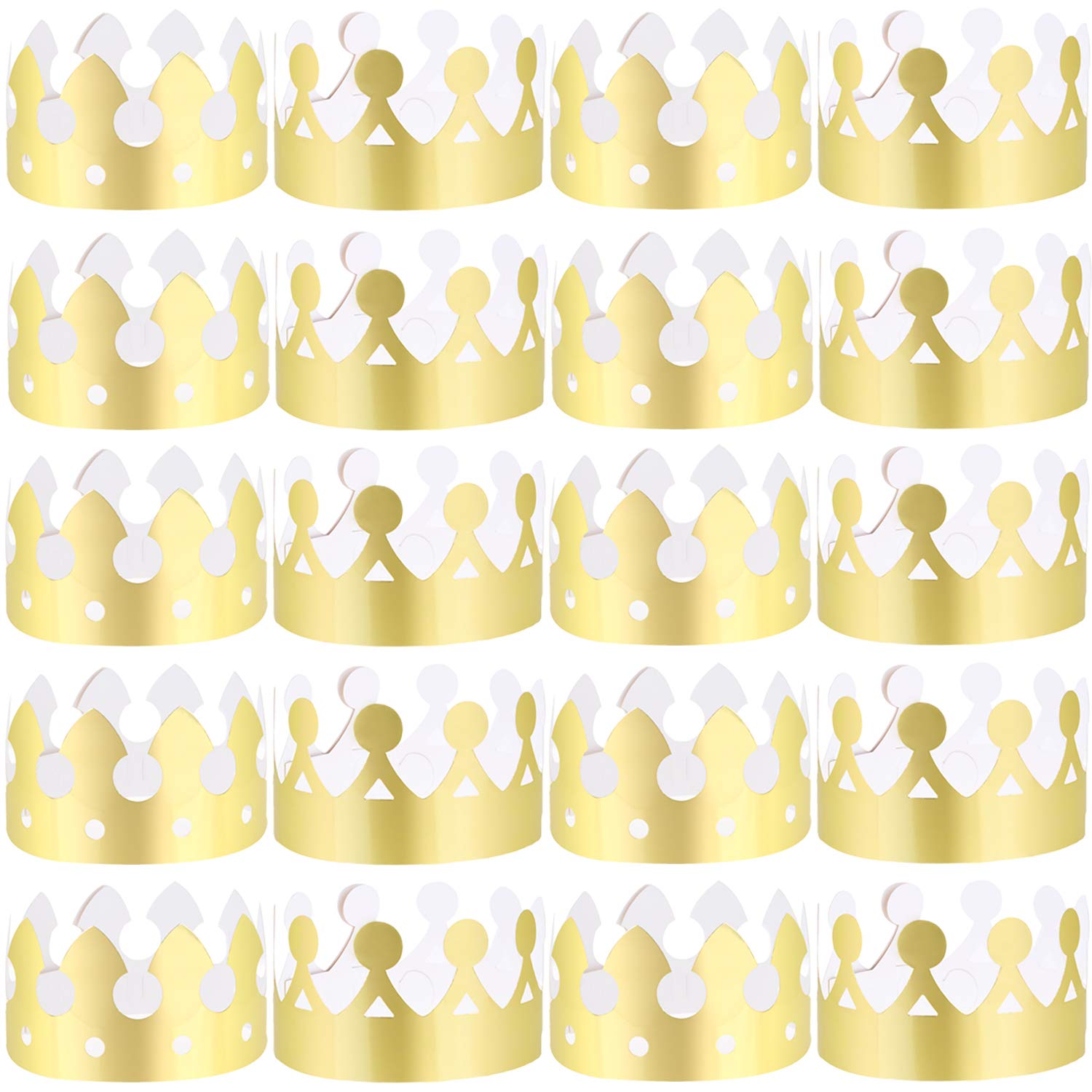 LOCOLO 30 Pieces Golden Paper Crown Gold Paper Crowns Birthday Party Bulk