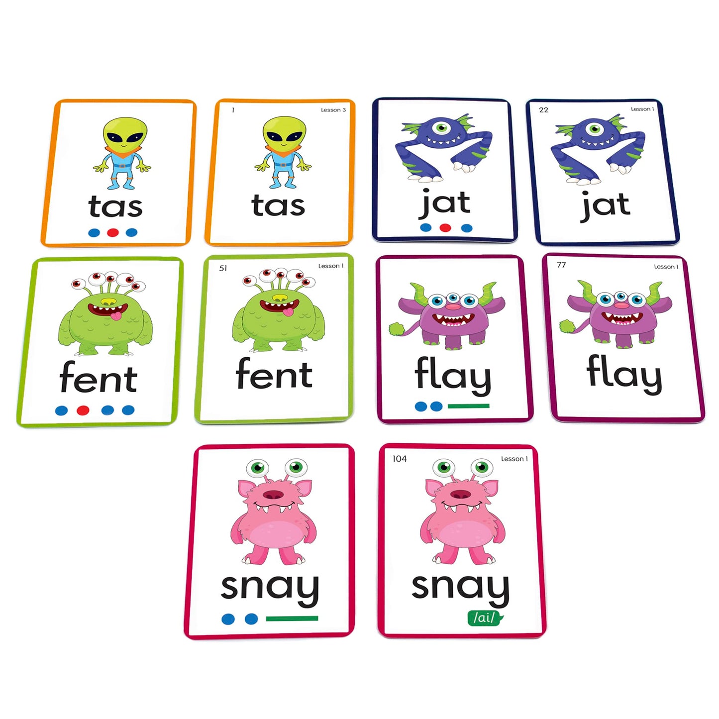 Alien Word Flashcards: Junior Learning, The Science of Reading Supplementary Resources, for Classroom or Home School use, for Ages 4+, Grade Pre-K