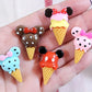 10Pcs Whimsical Mouse Ice Cream Cone Miniatures, 5 Assorted Designs, Resin Character Treats for Dollhouse Dessert Shop & Themed Party Scenes (Not