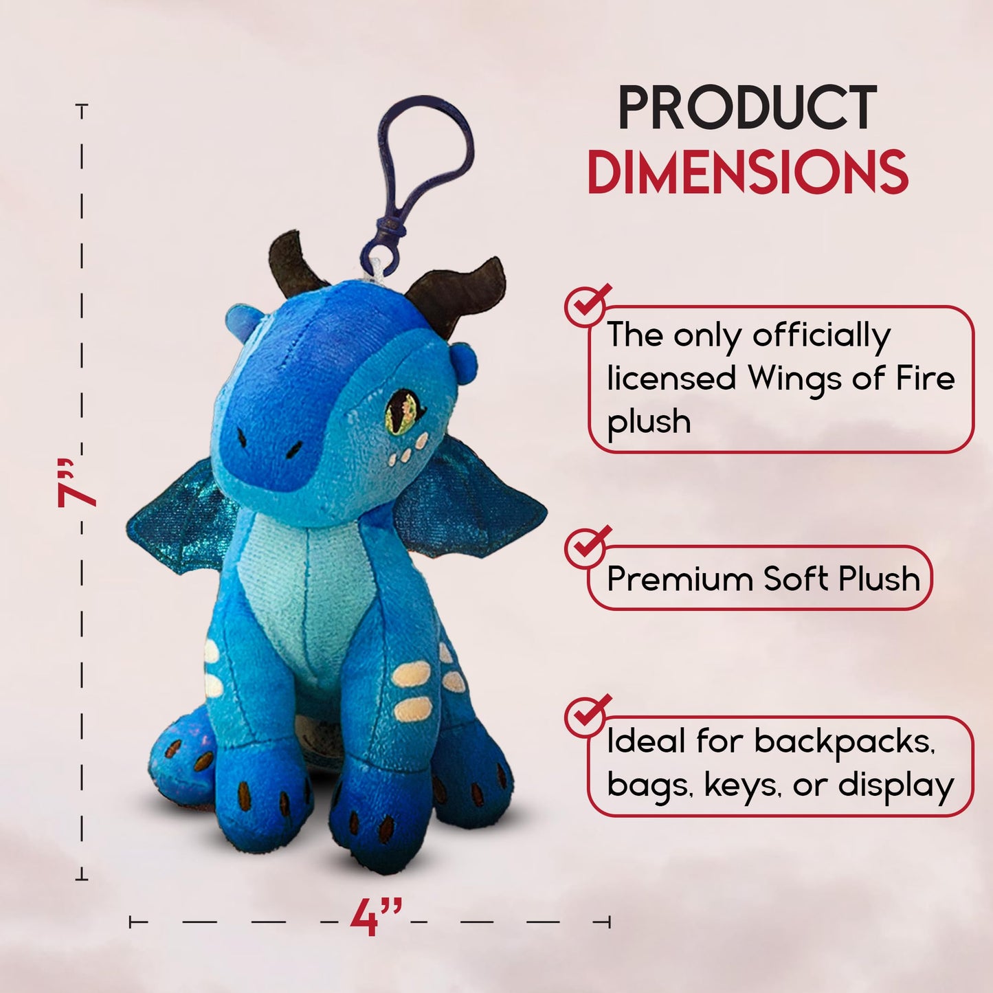 Wings of Fire - Official Plush Dangler 2-Pack - Tsunami & Surprise Dragon