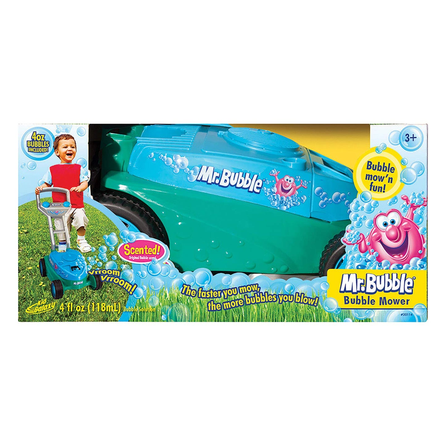 Kid Galaxy Mr. Bubble Push Bubble Mower w/ 4oz. of Bubbles, 20 x 14 x 10.75