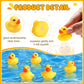 Teling 200 Pcs Mini Rubber Ducks in Bulk Yellow Small Rubber Ducks Bulk Tiny Squeak Duckies for Birthday Party Favor Gift(1.57 x 1.57 x 1.18 Inch)