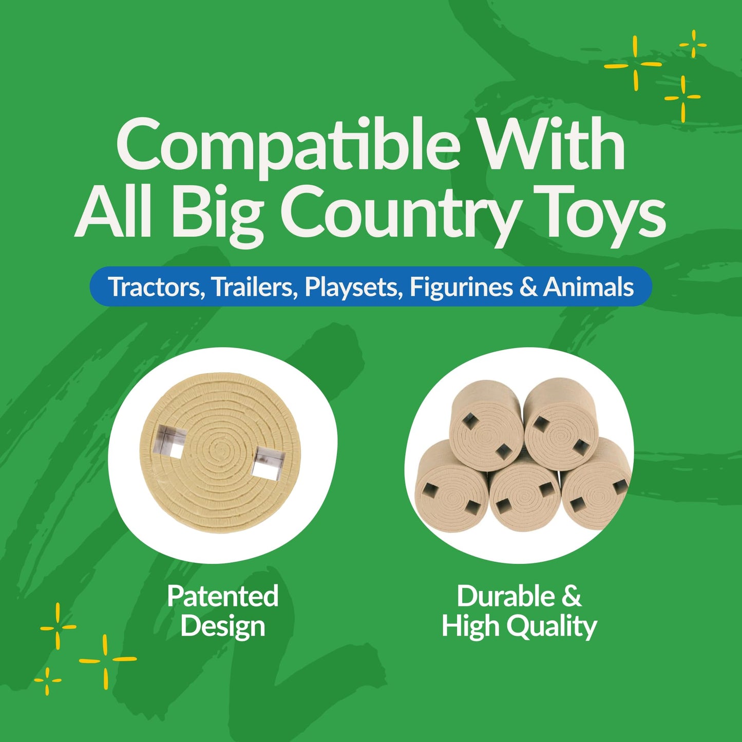 Big Country Toys 5-Piece Hay Bale Set - Toy Hay Bales for Farm Animal Toys for 3 Year Old Boys & Girls