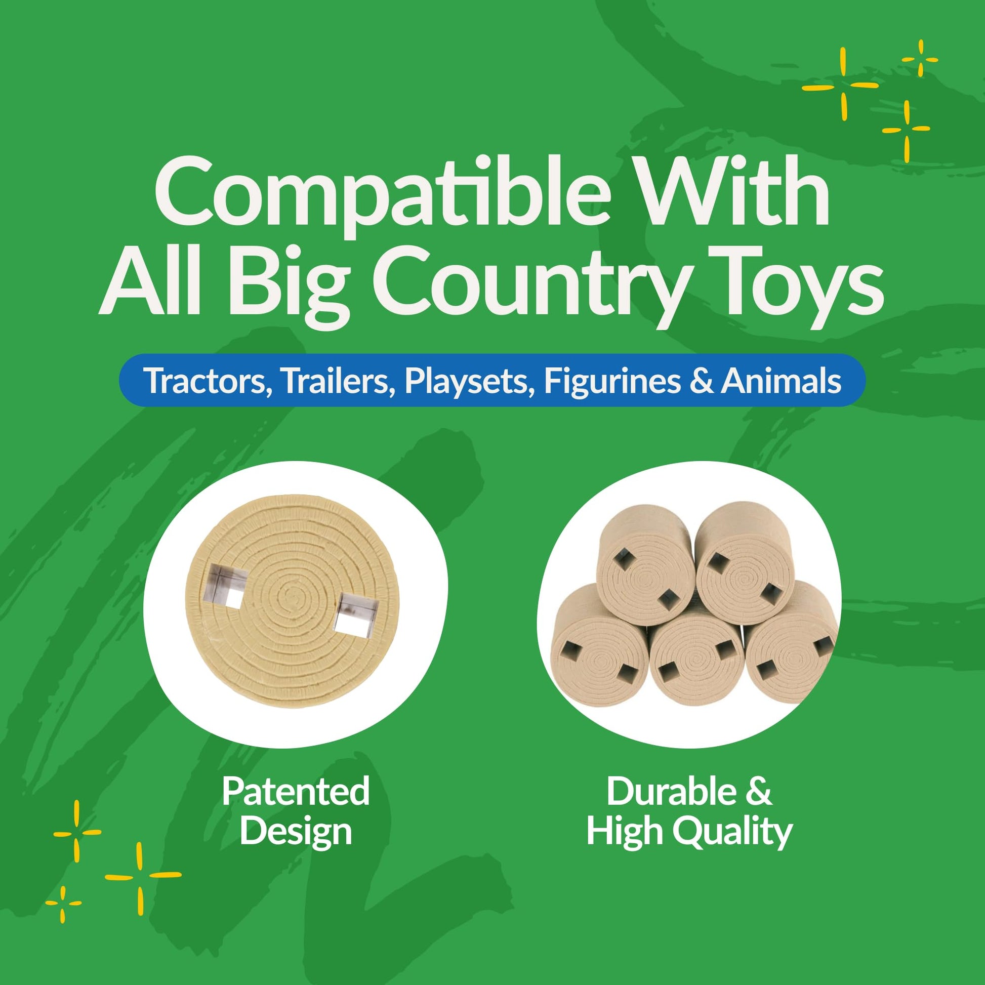 Big Country Toys 5-Piece Hay Bale Set - Toy Hay Bales for Farm Animal Toys for 3 Year Old Boys & Girls