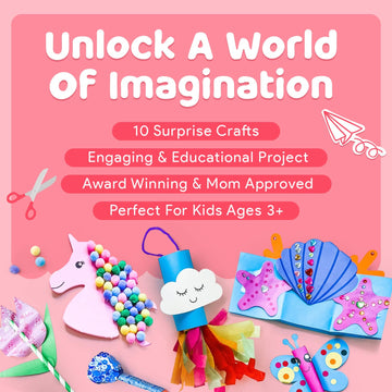 Mumaloo Unicorn Craft Box - 10 Fun Arts and Crafts for Kids Ages 4-8, No Mess, Educational, Mermaid Art Projects, Toddler Crafts & Activities Kit