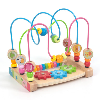 Bead Maze for Babies, Wooden Educational Abacus Beads Circle Toddler Toys - Colorful Roller Coaster Activity Game,Great Gift for Babies Toddlers Girls