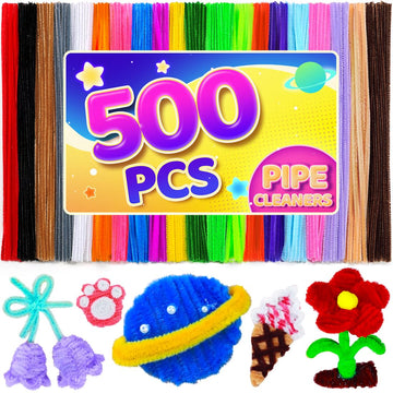 Eppingwin 500pcs Pipe Cleaners, Multi-Colored Pipe Cleaners Craft Supplies,Chenille Stems for DIY Arts Crafts Project(Multi-Colored)