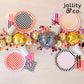 Jollity & Co Check It! Dinner Plates - Peaches N' Cream Paper Plates - Pack of 8 Paper Plates Disposable - Checkered Pattern Party Plates for Baby