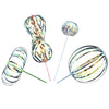 Rainbow Twirler Stick 4 Pack, Bubble Wand Party Favor, Spin & Twirl