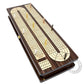 House of Cribbage - Continuous Cribbage Board Inlaid 4 Tracks Rosewood/Maple with Sliding Lids and Drawer