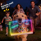 14'' LED Drawing Board for Kids with 7 Colors & 3 Modes, Neon Art Light Up drawing board with Battery Case, Doodle Magic lumiboard Writing Tablet