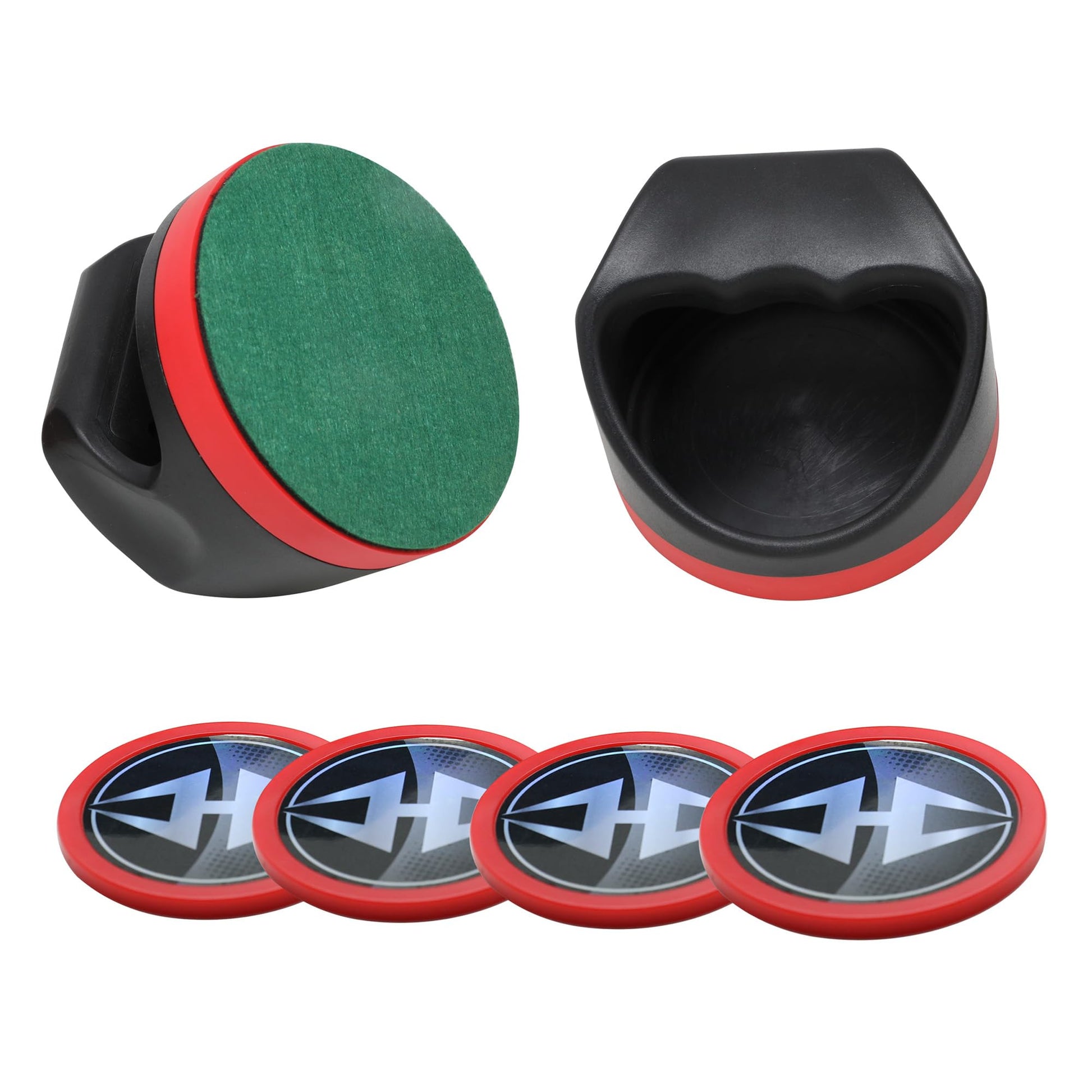 Hathaway Air Hockey Pucks and Paddles Set - Two Ergonomic 4-inch Pushers and Four 3-inch ABS Table Hockey Pucks - Durable Game Accessories Ideal