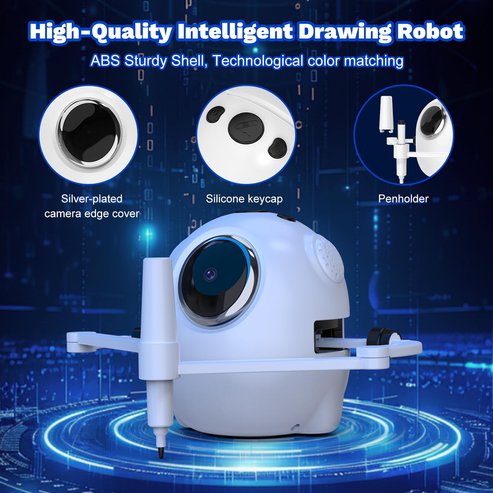 GWYUI Drawing Robot for Kids with 150 Cards, Camera Recognition Interactive Educational Drawing Kit for Kids, Montessori Painting Learning Toys