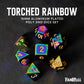 FanRoll 16mm Metal Polyhedral DND Dice Set: Torched Rainbow, Role Playing Game Dice for Dungeons and Dragons