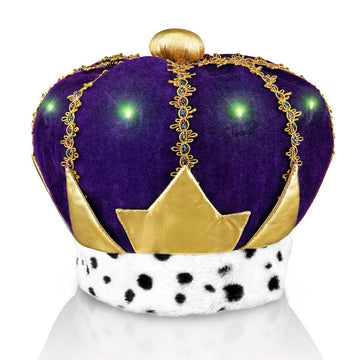 FlashingBlinkyLights Light Up Mardi Gras King Crown Hat