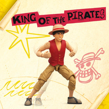 One Piece Monkey D. Luffy Action Figure, 6? (15 cm) with 6 Accessories, Includes Swappable Arms and Legs, Wanted Poster, and Berry Coin Display Base