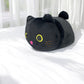Pineapple Kawaii Black Cat Plush Pillow Plushies Squishmellow Plushie Soft Squishy Stuffed Animal Toy Cute Kitten Cushion for Kids Room Decor 10 inch