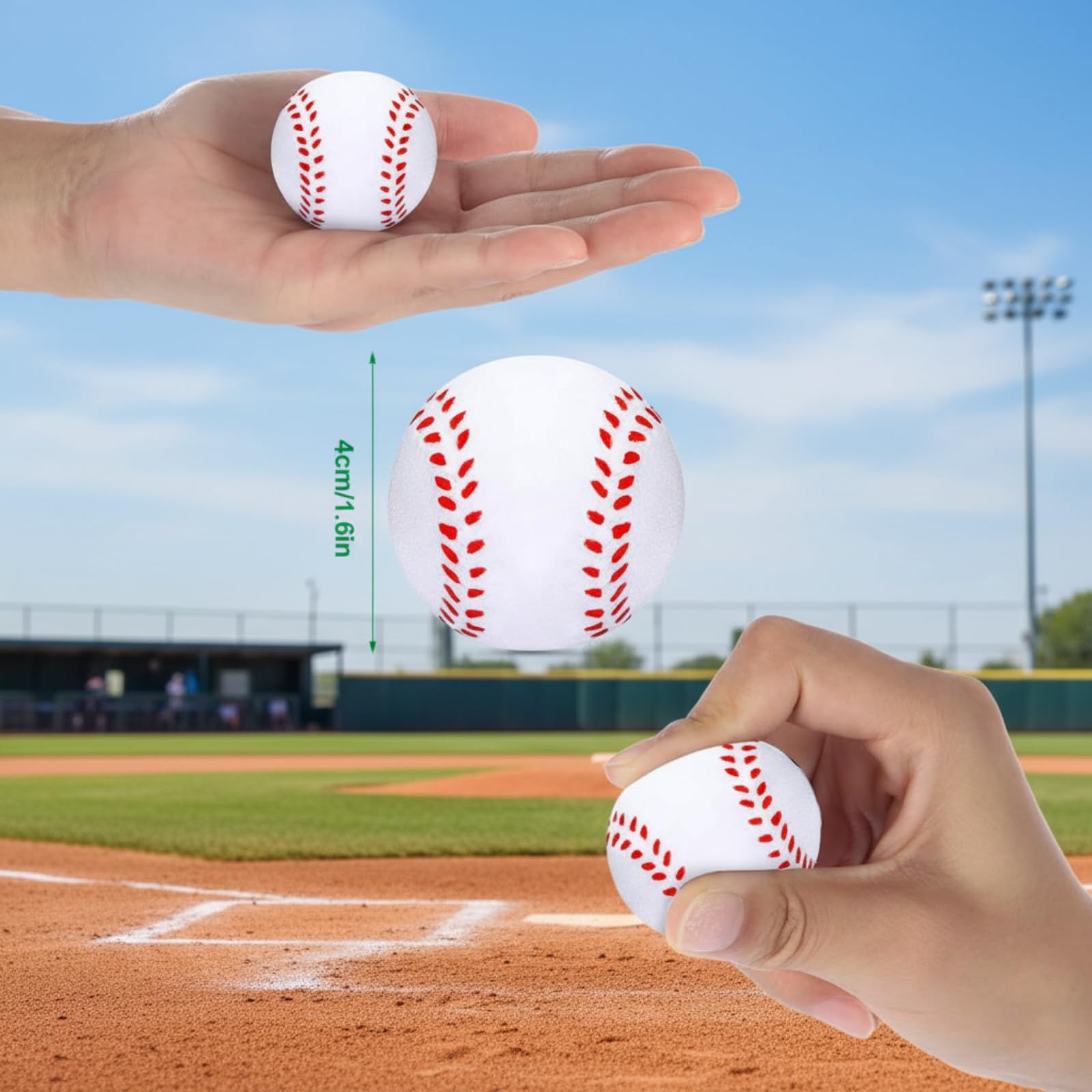 Blulu 30 Packs Baseball Stress Balls Party Favors Foam Mini Baseball Squeeze Balls for Kids, School Carnival Reward and Party Supplies(1.57