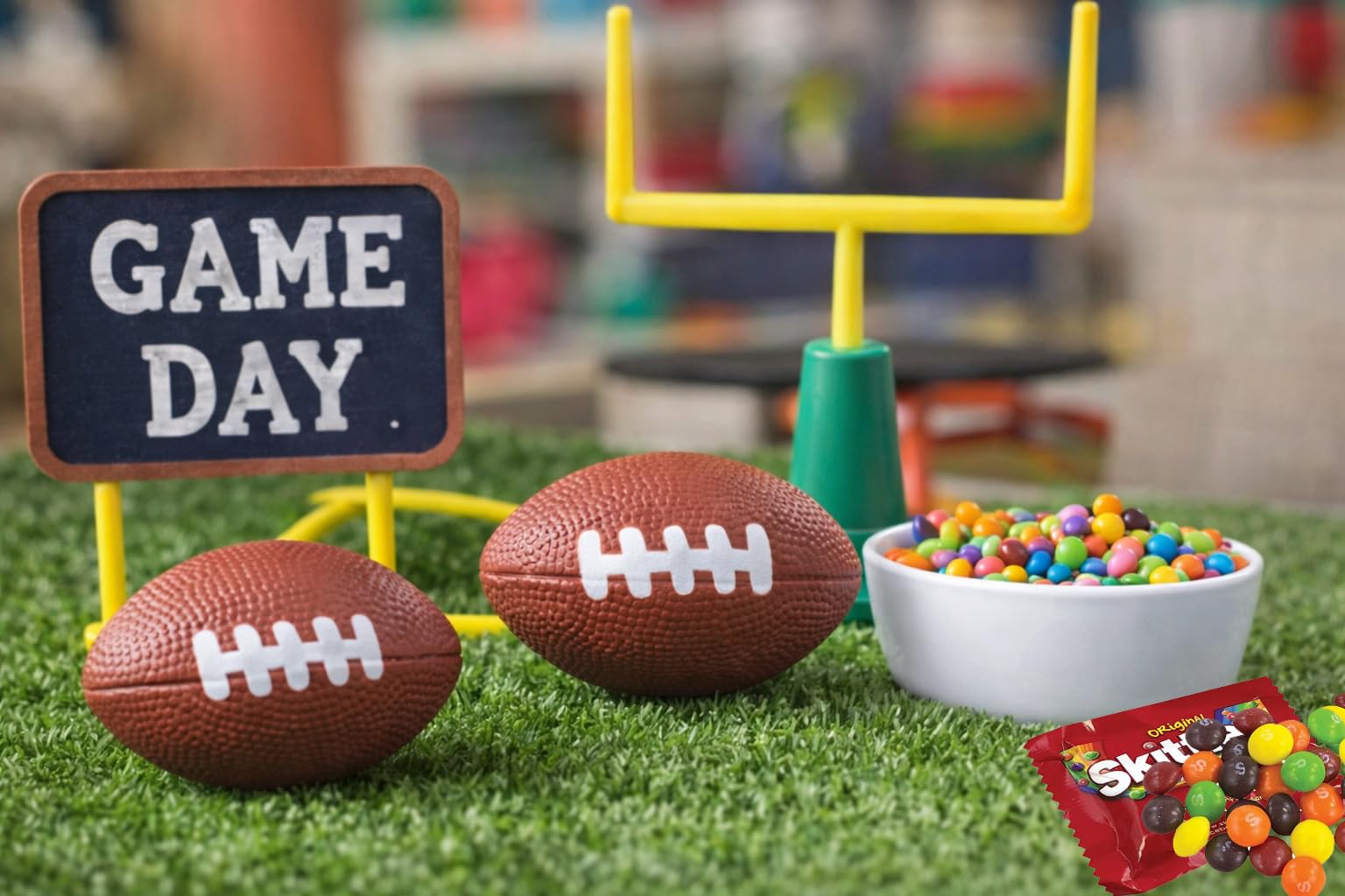 GIFTEXPRESS 30-Pack Mini Foam Football, Mini Stress Ball, Foam Sports Ball for Big Game Party, Football Party Decoration, Football Stress Reliever