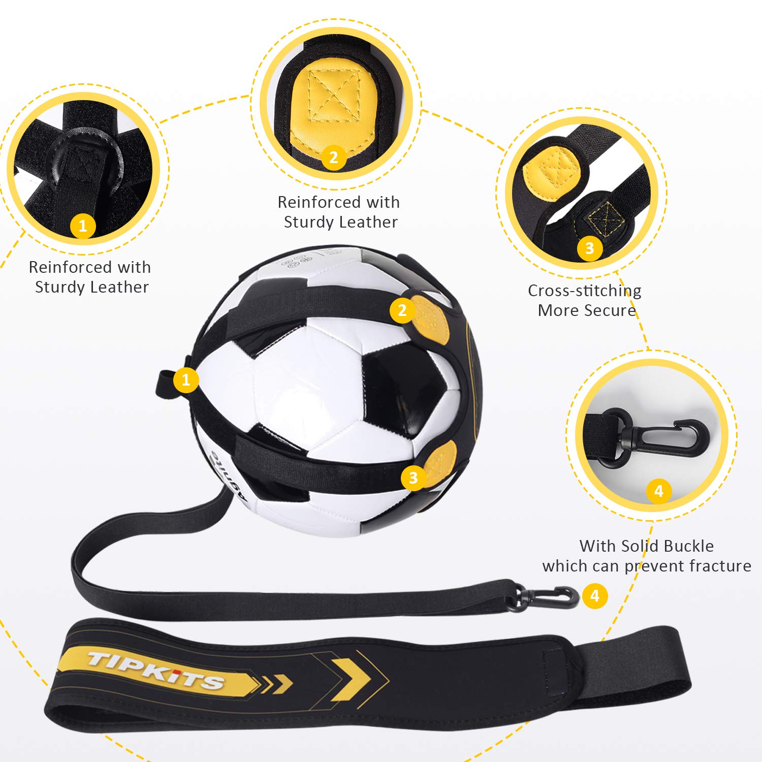 TIPKITS Soccer Kick back Trainer, Football Practice Belt for Kids & Adults
